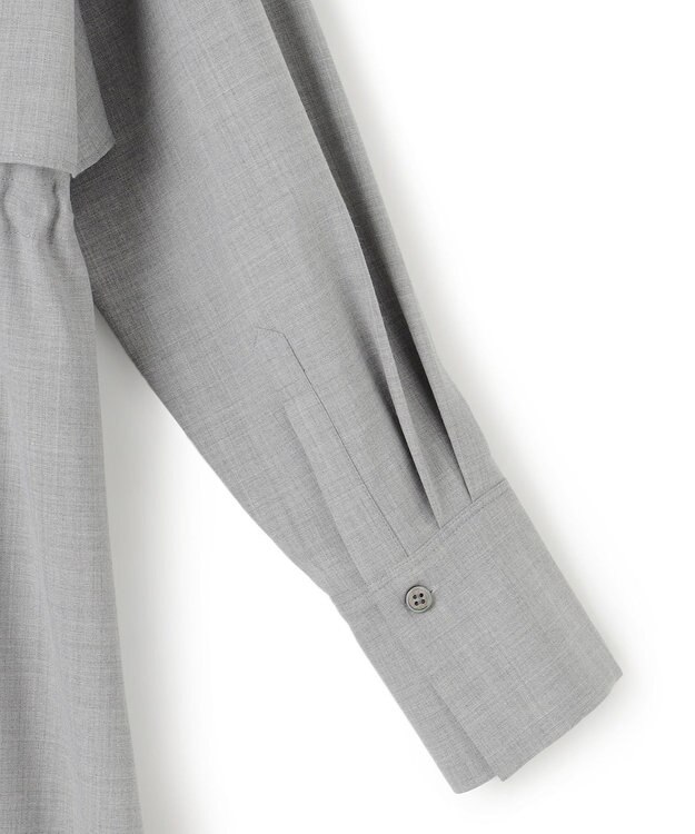 23区 L 【洗える】TWマットクロス シャツワンピース ライトグレー系