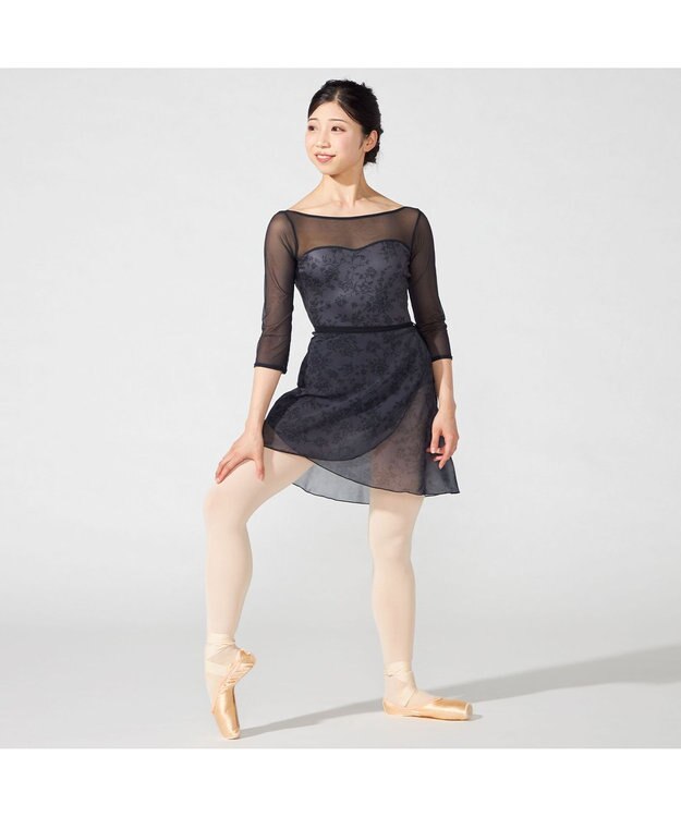 Chacott 巻きスカート ダークグレープリント