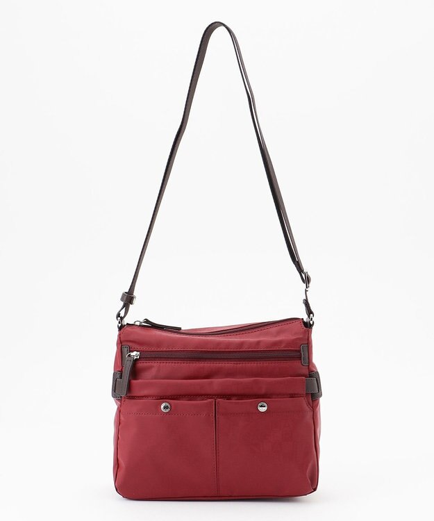 LA BAGAGERIE モノグラム　スクエアナイロンショルダー　Sサイズ ワイン