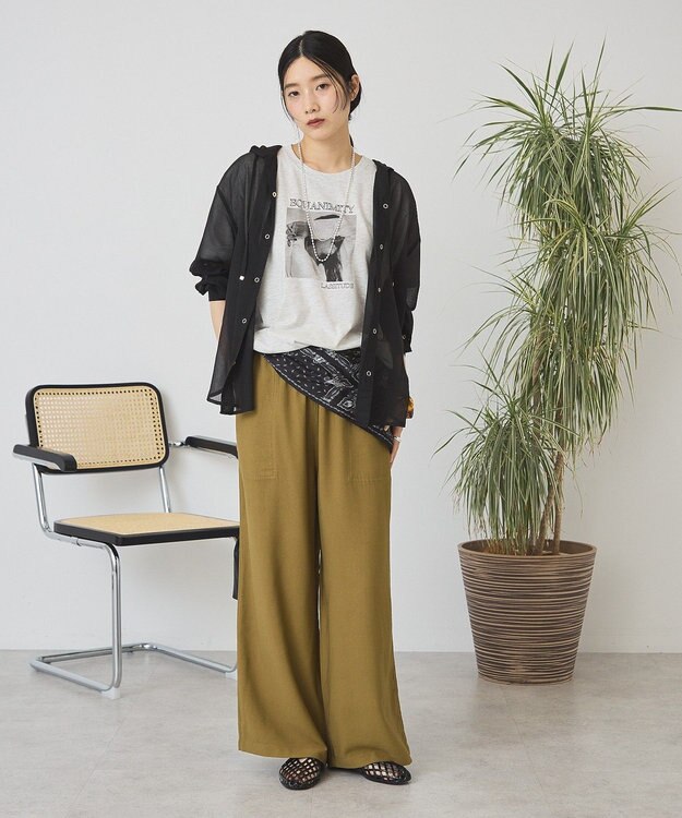 AMERICAN HOLIC シアーフーディーシャツ Black