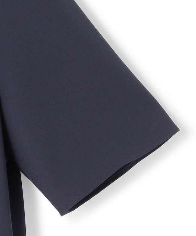 ICB 【UVカット・防シワ・洗える】ストレッチジョーゼット プルオーバーブラウス ネイビー系