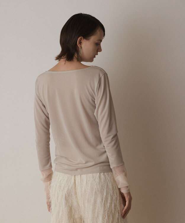 GRACE CONTINENTAL シアーアセテートカットトップ ベージュ