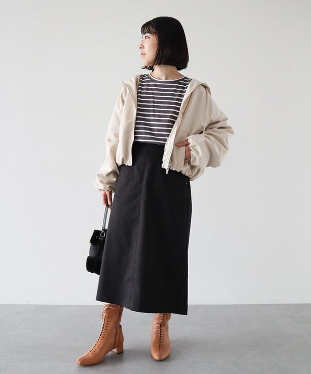 Green Parks きれいシルエットＡラインスカート Black