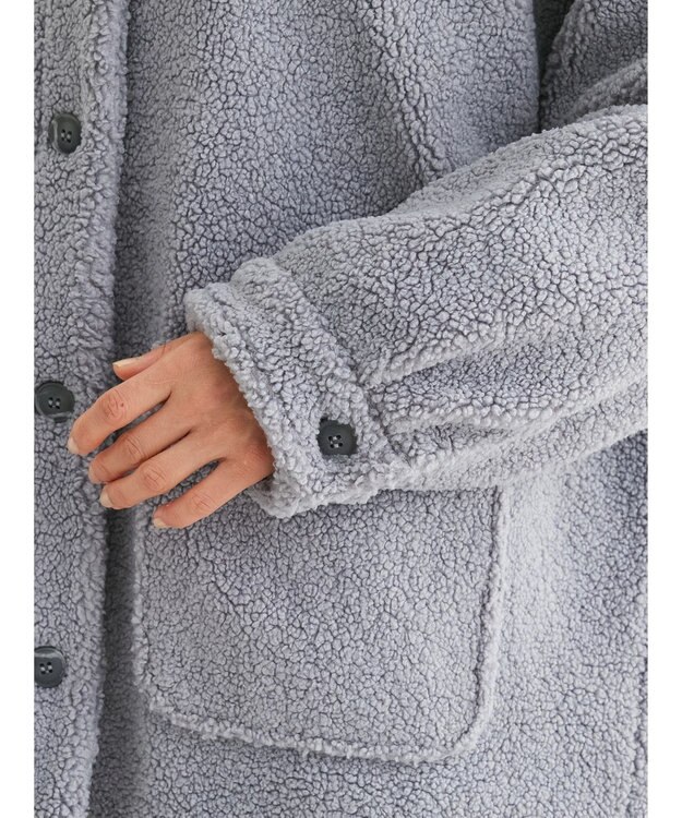 Green Parks 衿付きボアブルゾン Blue