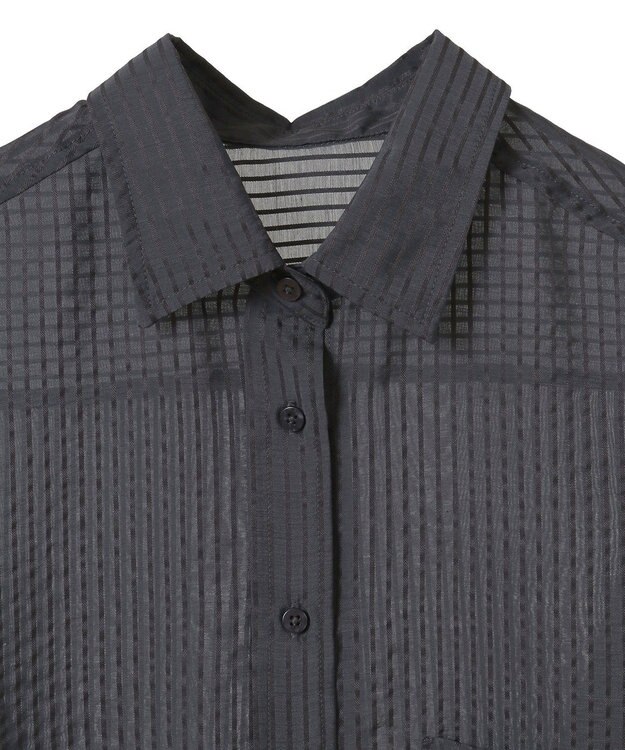 AMERICAN HOLIC シャドーストライプオーバーシャツ Charcoal Gray