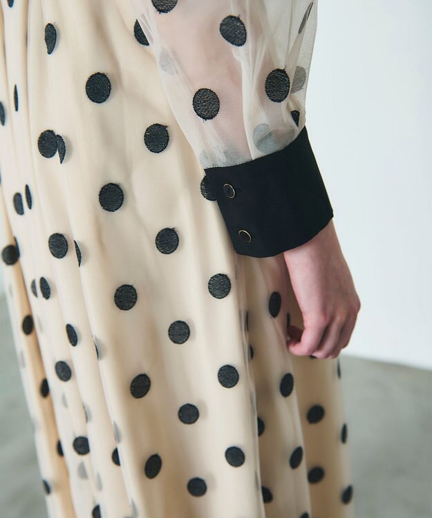 GRACE CONTINENTAL ラメドット刺繍ドレス キナリ