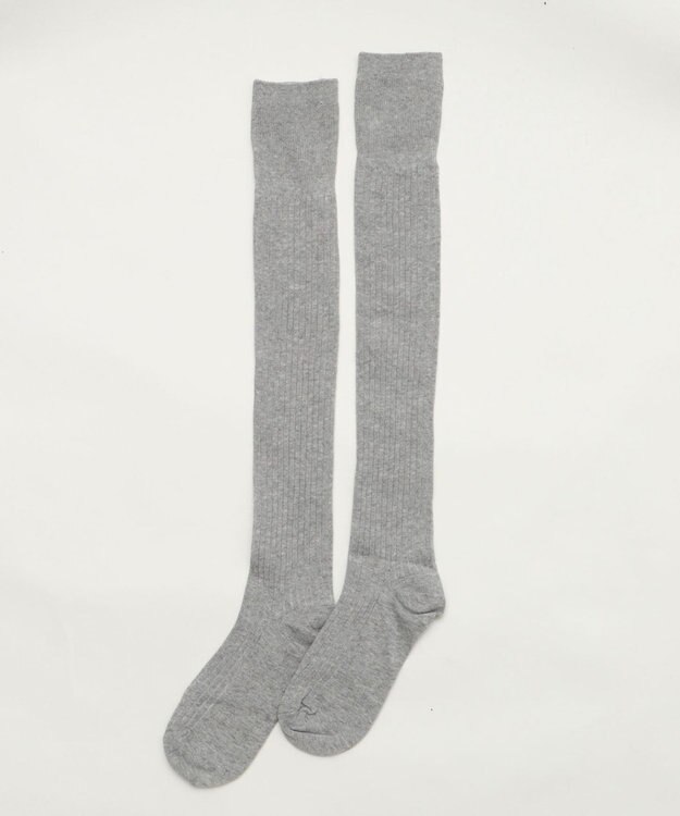 WEGO 切替リブニーハイソックス グレー