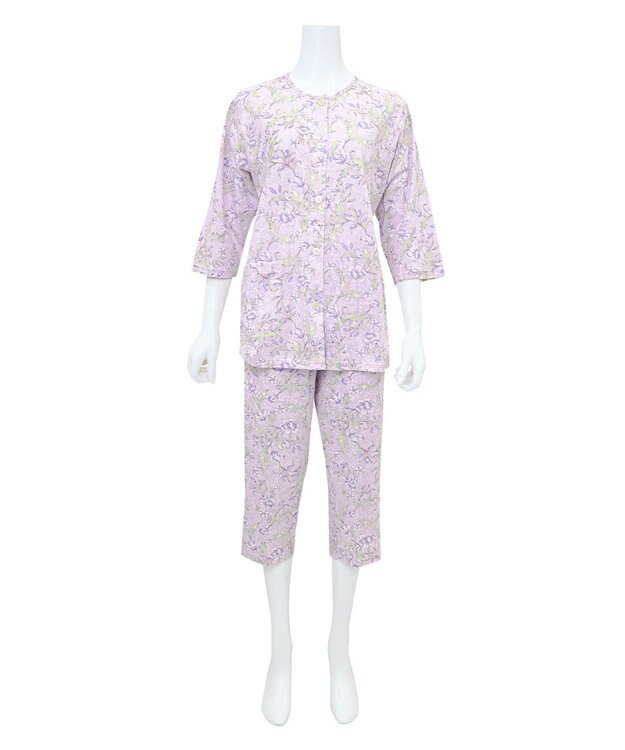 Wing 【数量限定　特別価格】　パジャマ　７分袖・８分丈ズボン　綿100％　天竺素材　やわらかな肌ざわり　ウイング／ワコール　EP8972 パープル