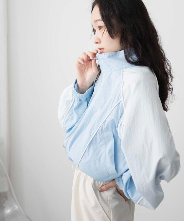 WEGO ナイロントラックブルゾン サックス