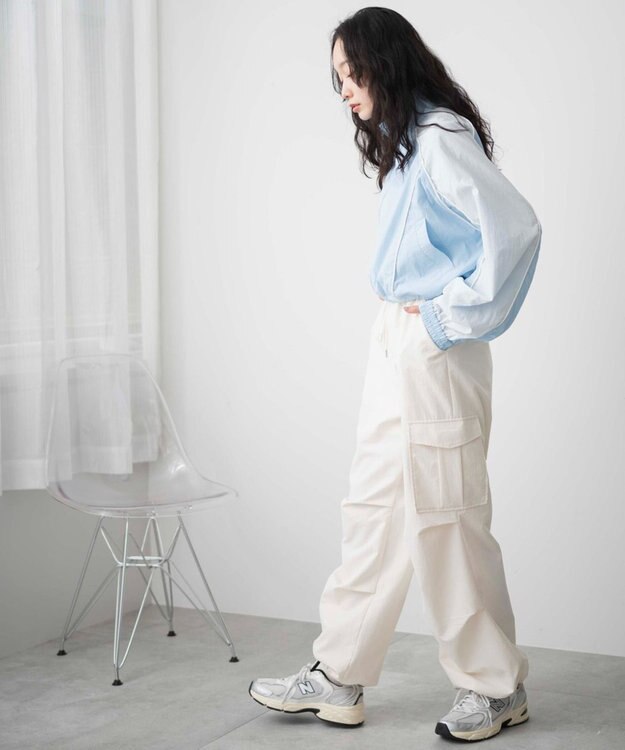 WEGO ナイロントラックブルゾン サックス