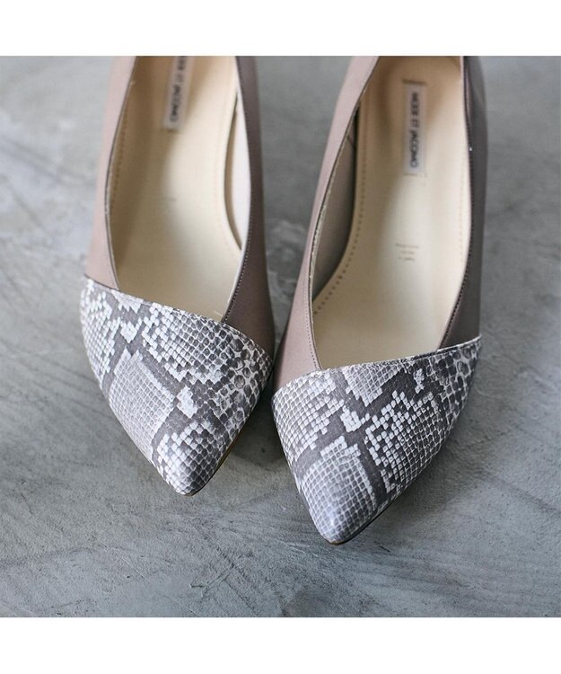 MODE ET JACOMO <MODE ET JACOMO>ポインテッドウェッジソールパンプス オークコンビ