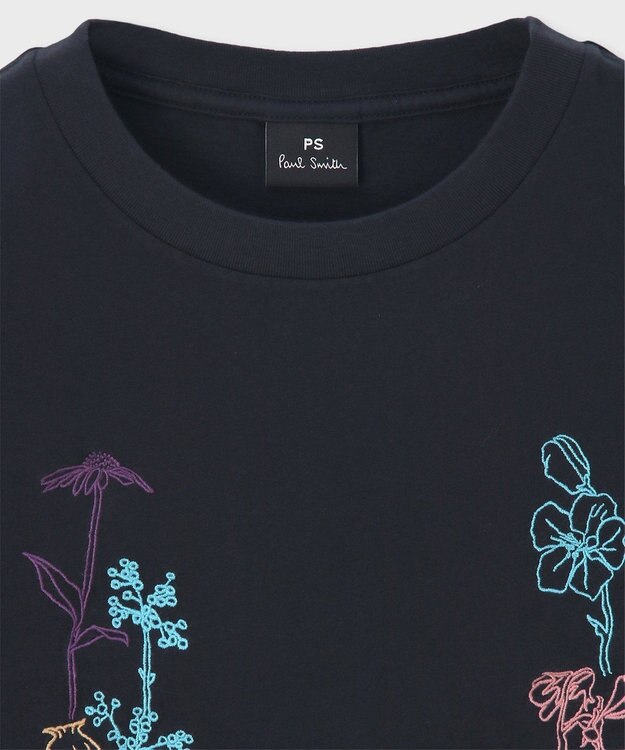 Paul Smith フローラル エンブロイダリー 半袖Tシャツ ネイビー
