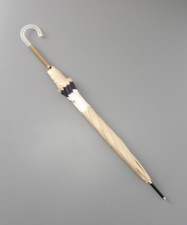 AURORA JILL STUART ジル スチュアート バイカラー柄 ジャンプ式耐風雨傘（長傘） ベージュ