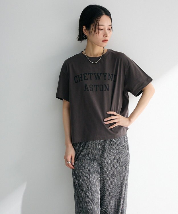 Green Parks 汗染み防止カレッジロゴボックスＴシャツ Charcoal Gray