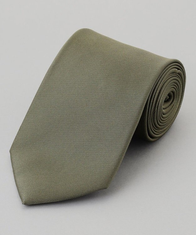 GOTAIRIKU 定番【日本製】シルク ネクタイ_無地 オリーブ系