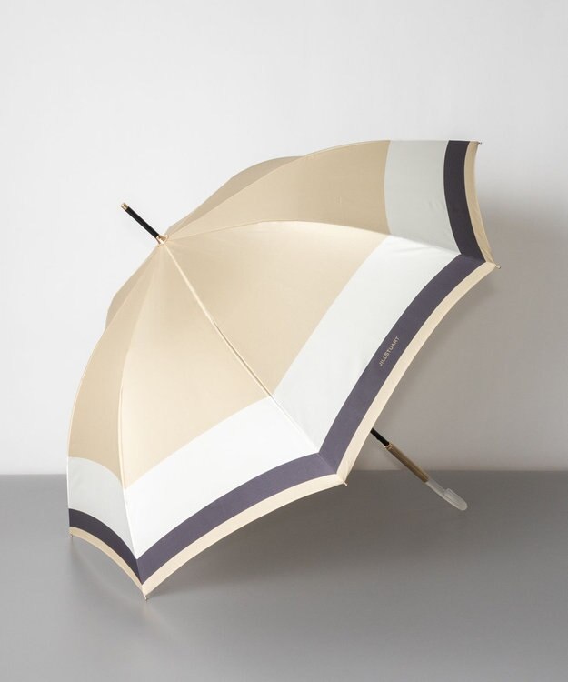 AURORA JILL STUART ジル スチュアート バイカラー柄 ジャンプ式耐風雨傘（長傘） ベージュ