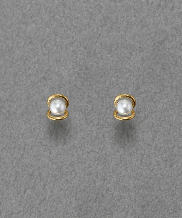 Phoebe 【金属アレルギー対応】プチメタルパールピアス/サージカルステンレス ホワイト