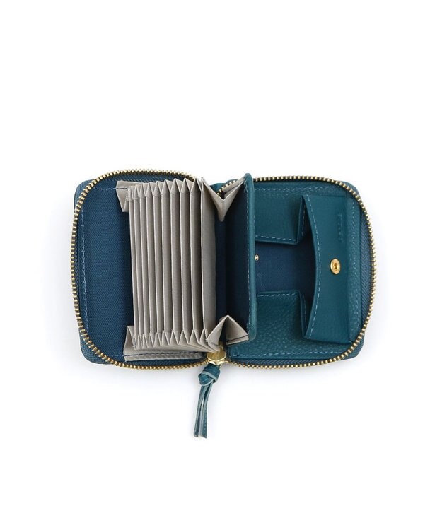 UNBILLION ペルケ perche / イタリアンレザー・ジャバラカードウォレット ブルー