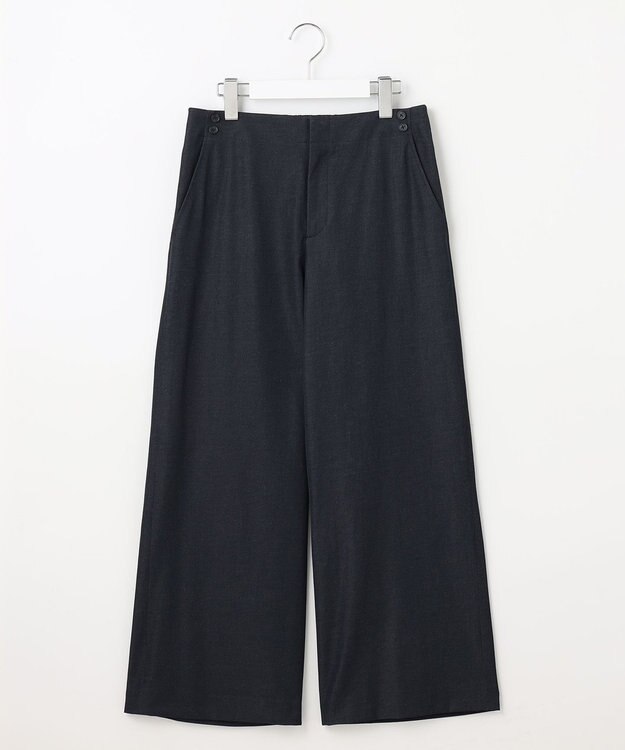 J.PRESS LADIES 【洗える・吸水速乾】麻シェルドライ セミワイド パンツ ネイビー系