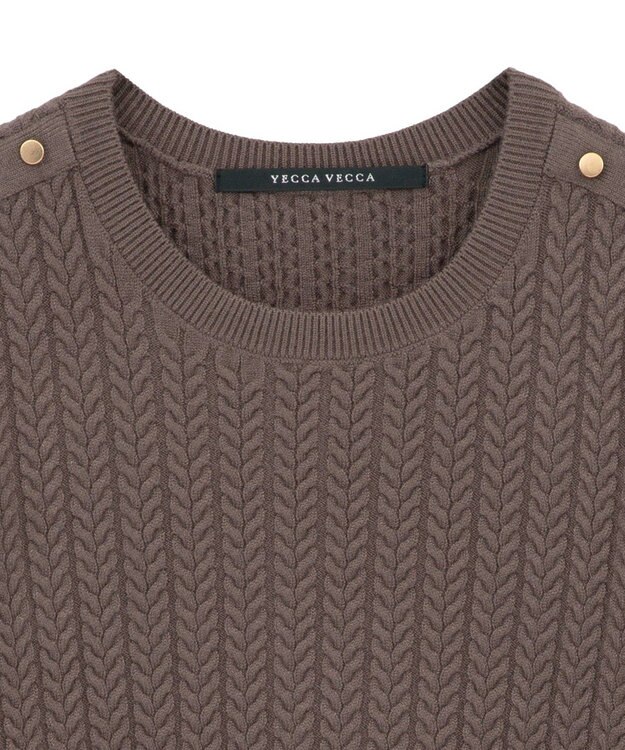 YECCA VECCA 金釦ミニケーブルニット Charcoal Gray