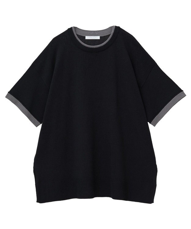 Green Parks 冷やっとすずやかレイヤーニットプルオーバ Black