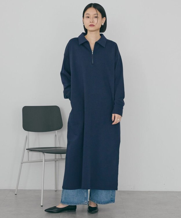 AMERICAN HOLIC 【選べる丈】ハーフZIPワンピース Light Gray Mixture