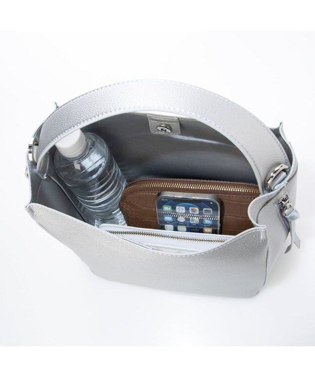 UNBILLION カシュカシュ cachecache / ミニトート付サイドポケット2wayトーバッグ シルバー