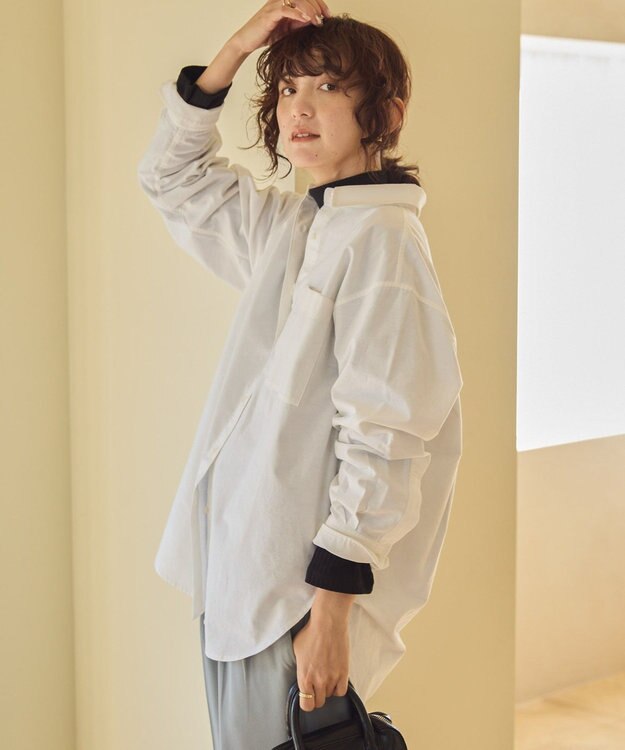 AMERICAN HOLIC ＵＶカットリサイクルコットンオックスシャツ Off White