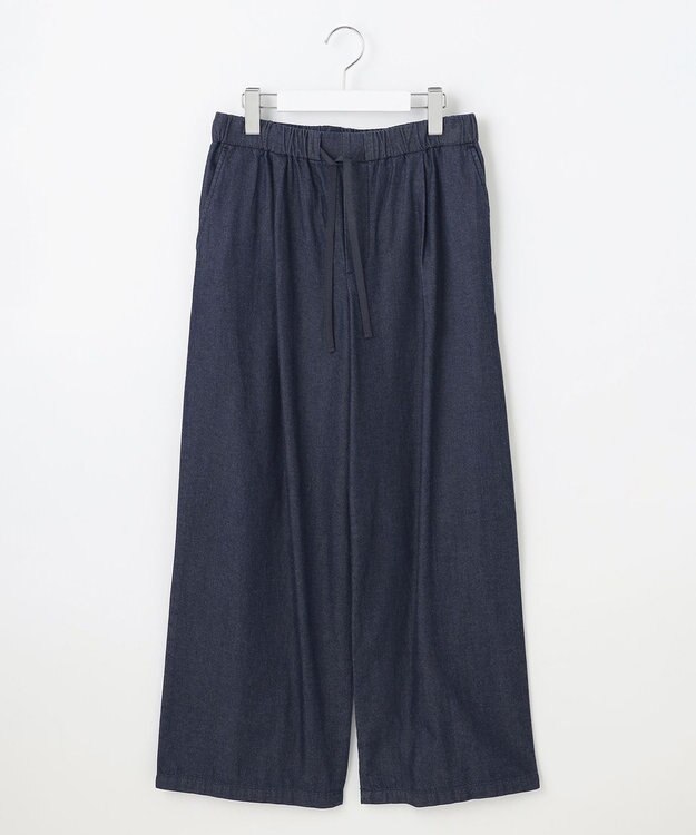 J.PRESS LADIES 【洗える】5ozバージラコンパクト デニム イージーパンツ インディゴ系