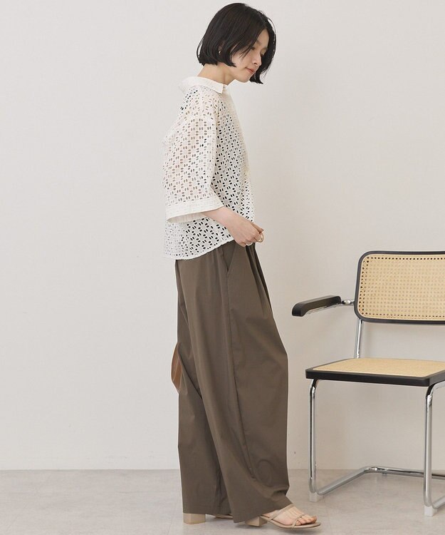 AMERICAN HOLIC 刺繍ショート半袖シャツ Off White