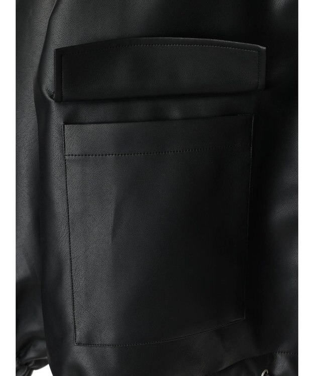 Green Parks ・ＥＬＥＮＣＡＲＥ　ＤＵＥ　合皮ステンカラーブルゾン Black