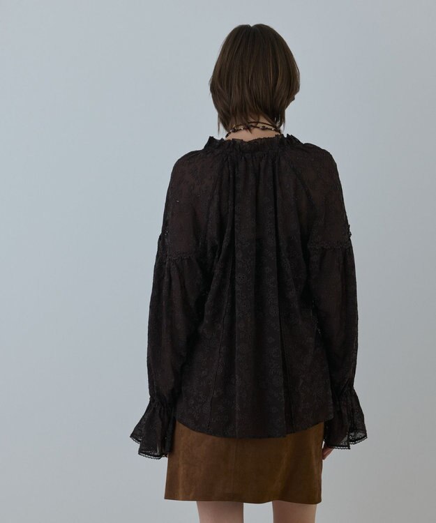GRACE CONTINENTAL ヨウリュウembカフタンブラウス ブラウン