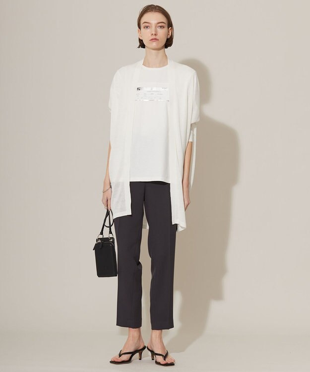 ICB 【洗える】 リネンポリエステルハイゲージ カーディガン オフホワイト系