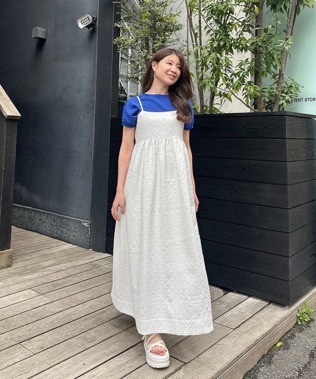 UNFILO 【STORYコラボ】キャミワンピ＆Tシャツ セット オフ×ネイビー