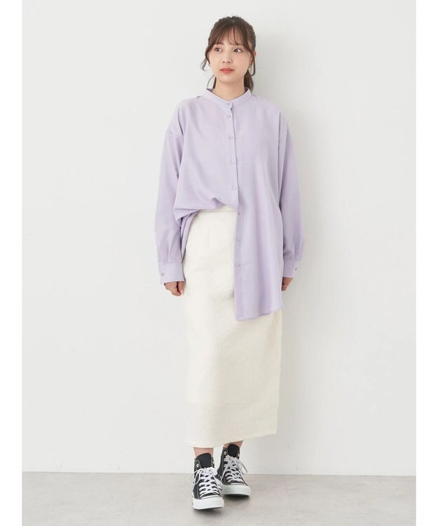 earth music&ecology バックデザインシャツ Lavender