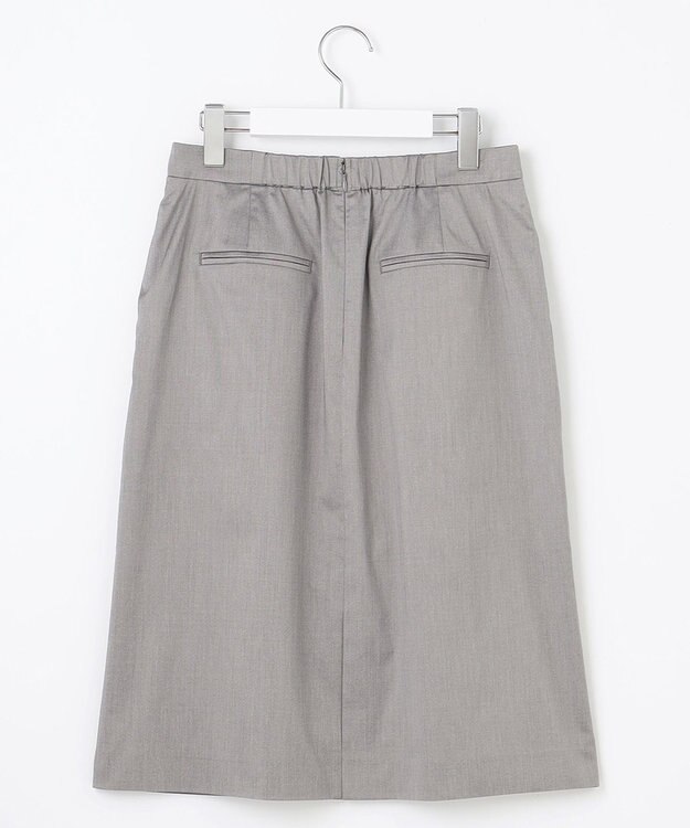 23区 S 【洗える/セットアップ対応】グロッシーコットンシャンブレー タイトスカート ライトグレー系