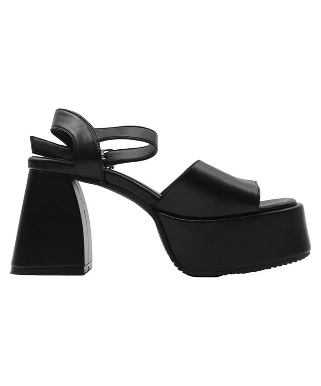 WEGO ストーム付きヒールサンダル ブラック