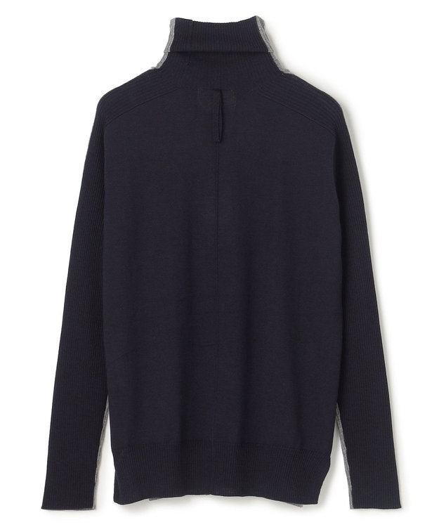 BEIGE， 【洗える・VERY NaVY12月号掲載】LA MONNAIE / バイカラーウールタートルニット Md.Gray × Midnight