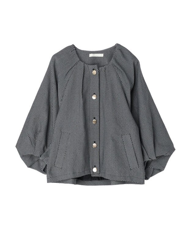 Green Parks ・ｆｕｒｒｙ　ｒａｔｅ　ヘリンボーンタックジャケット Black