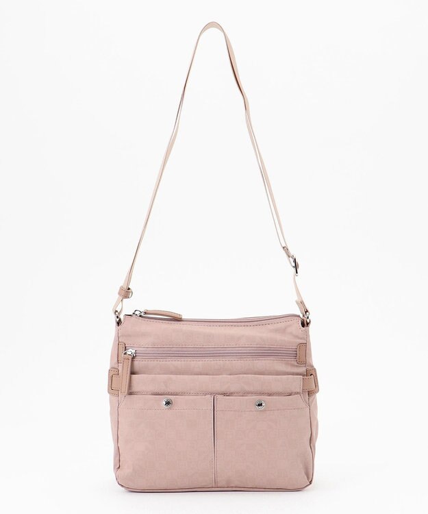 LA BAGAGERIE モノグラム　スクエアナイロンショルダー　Sサイズ ピンク