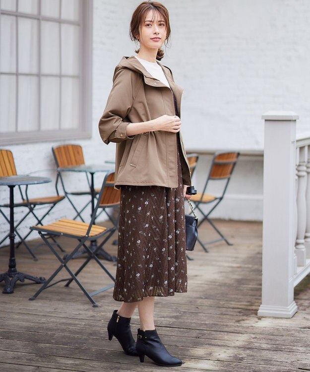 ANY SIS L 【撥水】フーディショート ブルゾン モカ