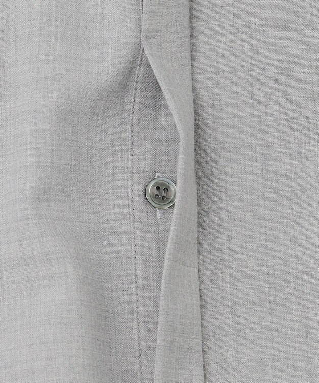 23区 L 【洗える】TWマットクロス シャツワンピース ライトグレー系