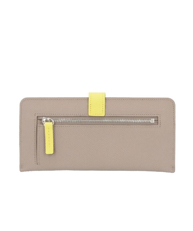 Atelier nuu 日本製 本革 バイカラーnoble スマートロングウォレット グレージュ×イエロー