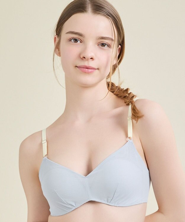 une nana cool 【リニューアル】364ブラ シンプル ノンワイヤーブラ グレー