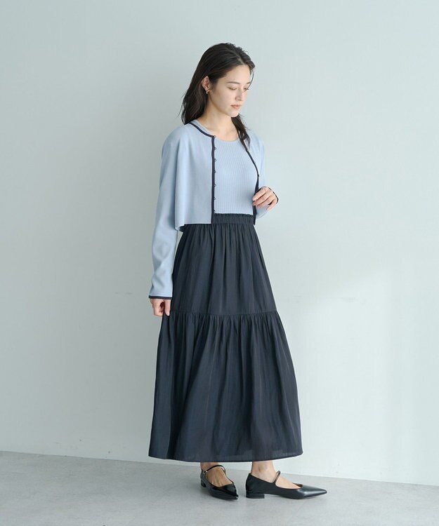 YECCA VECCA 【2点SET】カーディガンセットワンピース Light Blue