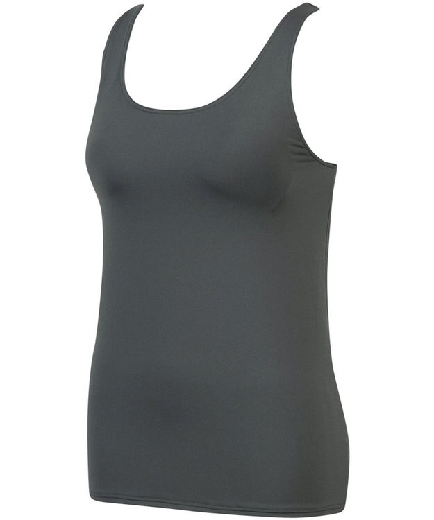 Wing 【SHIHOさん着用】 カップ付きタンクトップ ラク きれいなバストシルエット 【シンクロブラトップ 吸汗速乾タイプ】 ブラトップ ET1152 ウイング／ワコール チャコールグレー