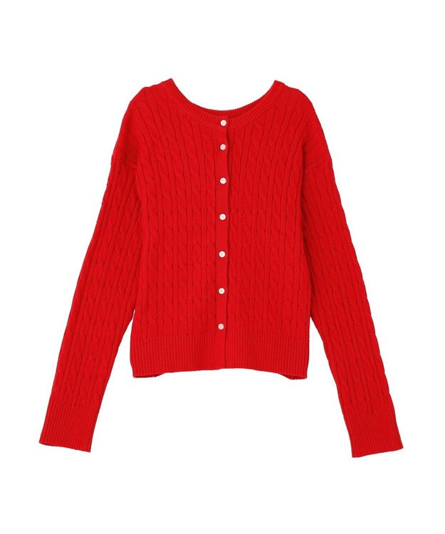 AMERICAN HOLIC ケーブルニットカーディガン Red