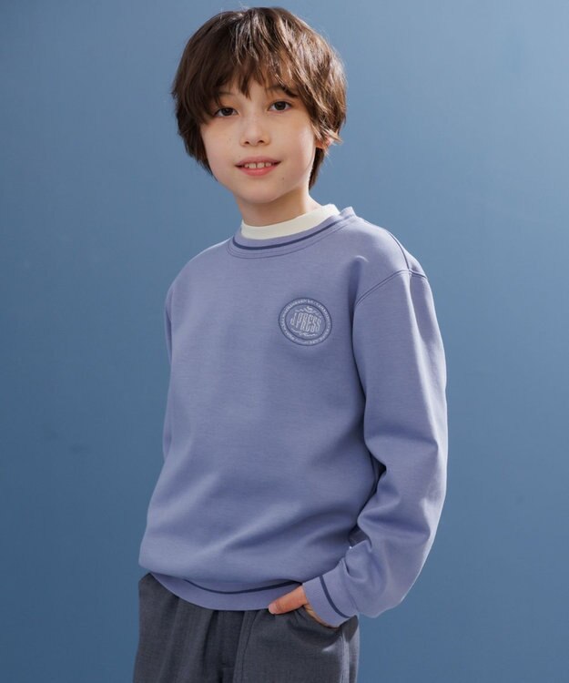 J.PRESS KIDS 【140-170cm】ダンボール ロゴエンブロイダリー トレーナー ダルブルー系