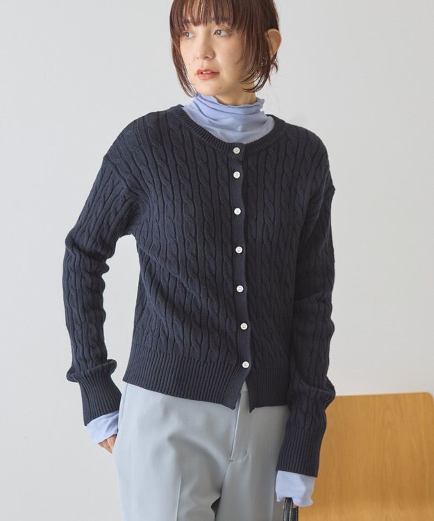AMERICAN HOLIC ケーブルニットカーディガン Navy