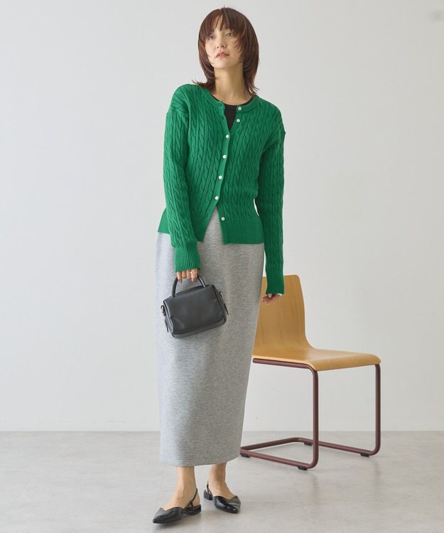 AMERICAN HOLIC ケーブルニットカーディガン Green